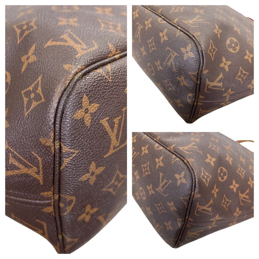 Authentic Louis Vuitton Tote Bag Neverfull MM Monogram Used LV Handbag Vintage - Picture 5 of 12